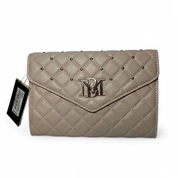 Badgley Mischka Handbags - Badgley Mischka Diamond Quilt Convertible Crossbody Bag - Natural/Tan NWT